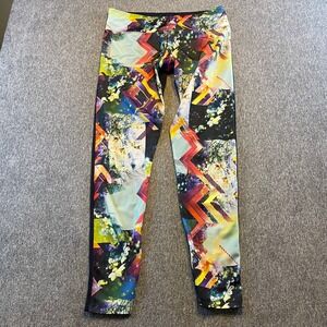 Onzie Womens‎ Multicolor Floral Geometric Print Yoga Workout Leggings - M/L